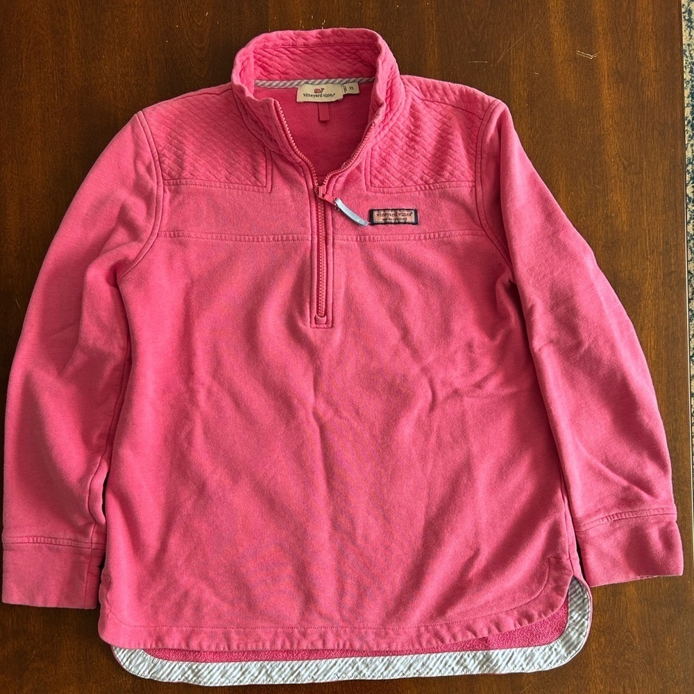 Vineyard Vines Pink 1/4 Zip Pullover Sweater